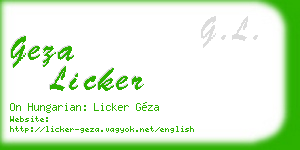 geza licker business card