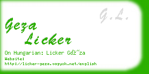 geza licker business card